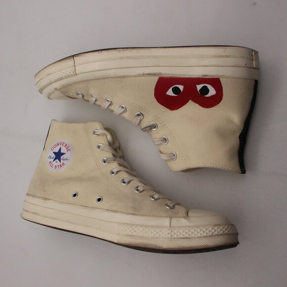 Converse Cream and Red High-Top Sneakers - Picture 6 of 9